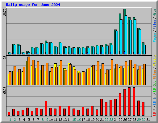 Daily usage for June 2024